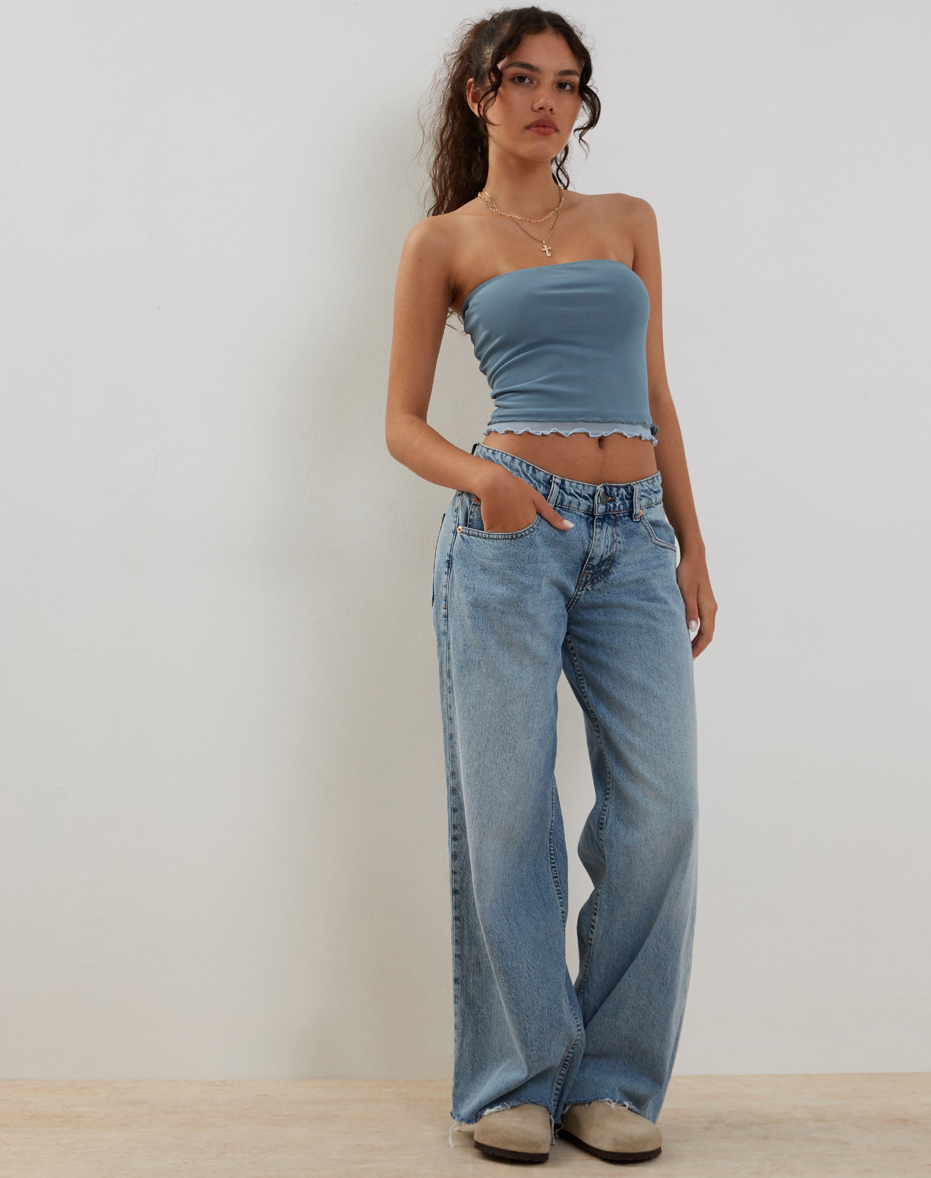 Image de Seka Bandeau Top in Mesh Tonal Blue