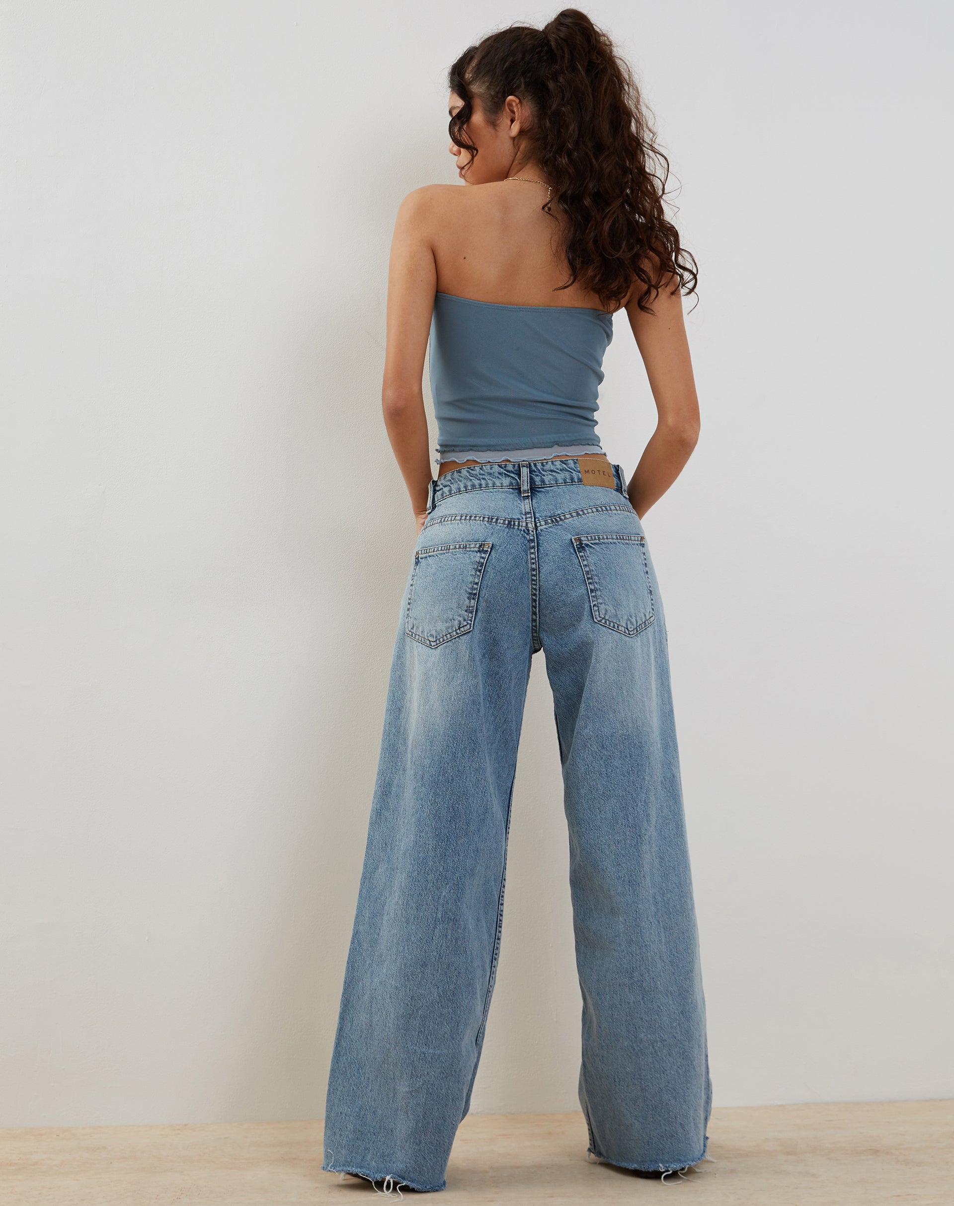Image de Seka Bandeau Top in Mesh Tonal Blue