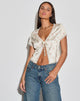 Image de Selene Tie Front Top in Satin Vintage Rose Garland