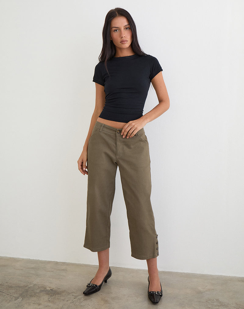 Image du pantalon capri Selesa en sergé kaki