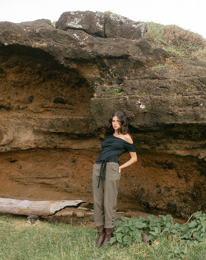 Image du pantalon capri Selesa en sergé kaki