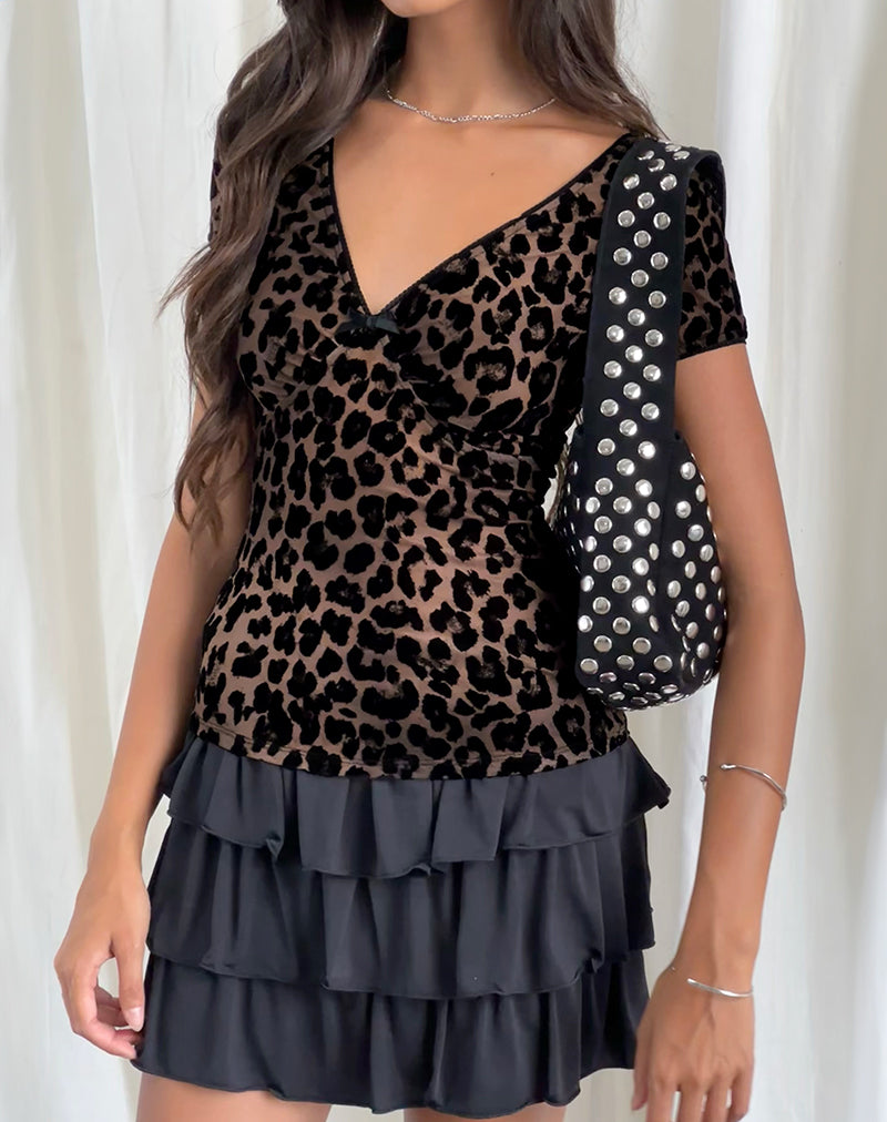 Image de Selina Top in Flocked Rar Leopard