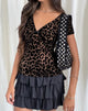 Image de Selina Top in Flocked Rar Leopard