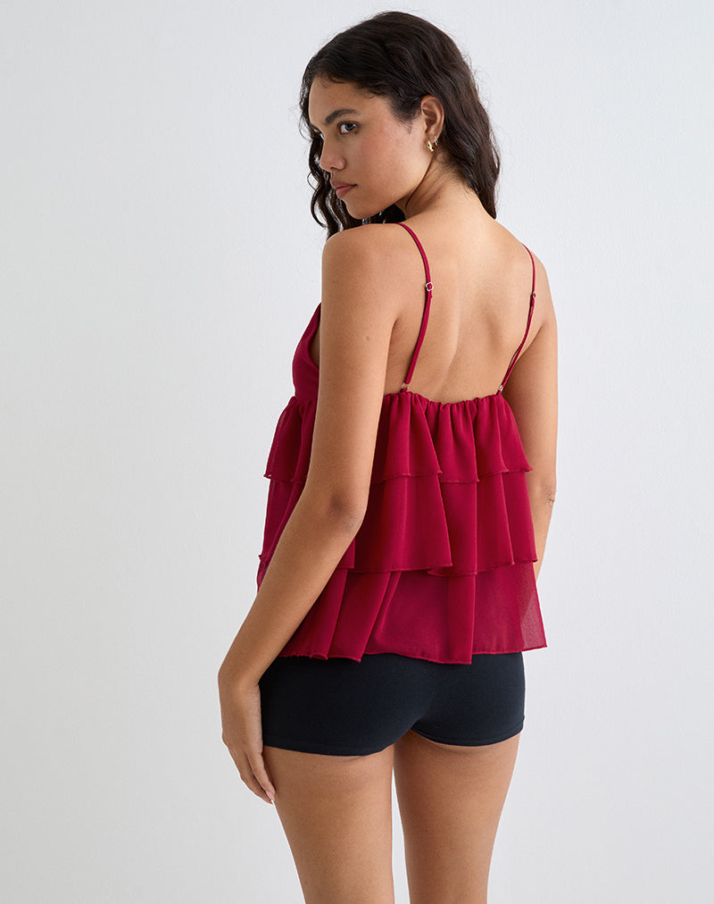 Image de Selvina Frill Cami Top in Red