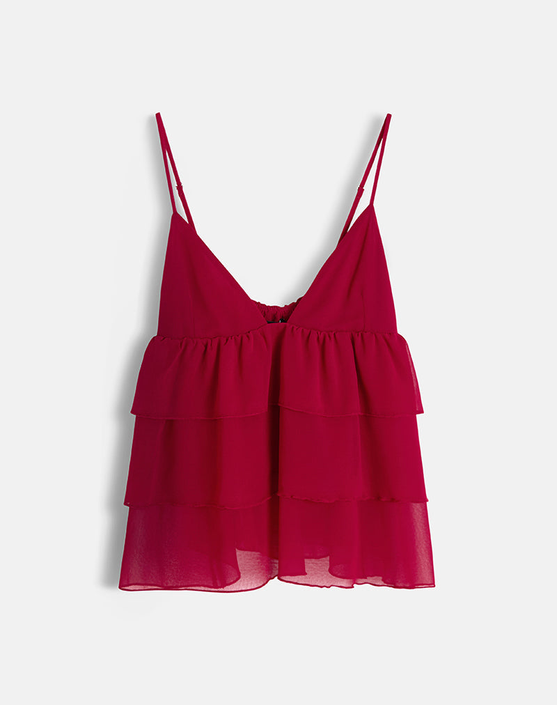 Image de Selvina Frill Cami Top in Red