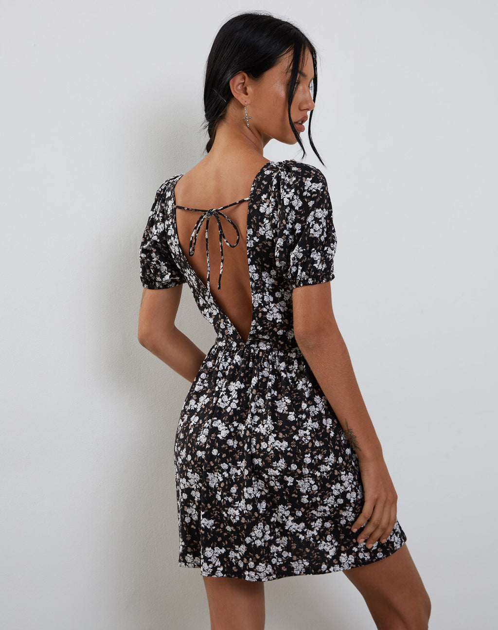 Mini robe Senza, fleurs sauvages foncées
