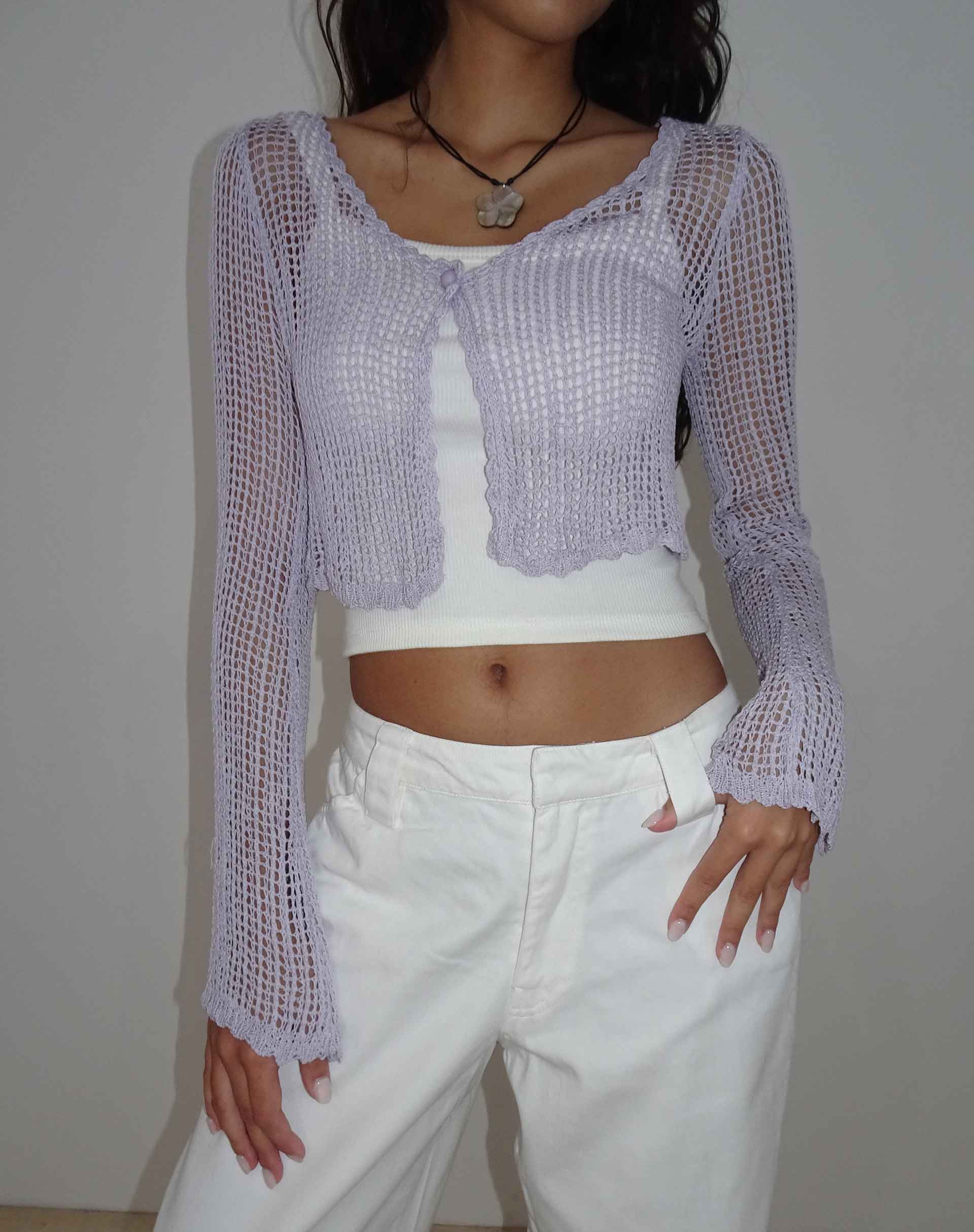 Image de Septa Cardigan en tricot croisé en lilas