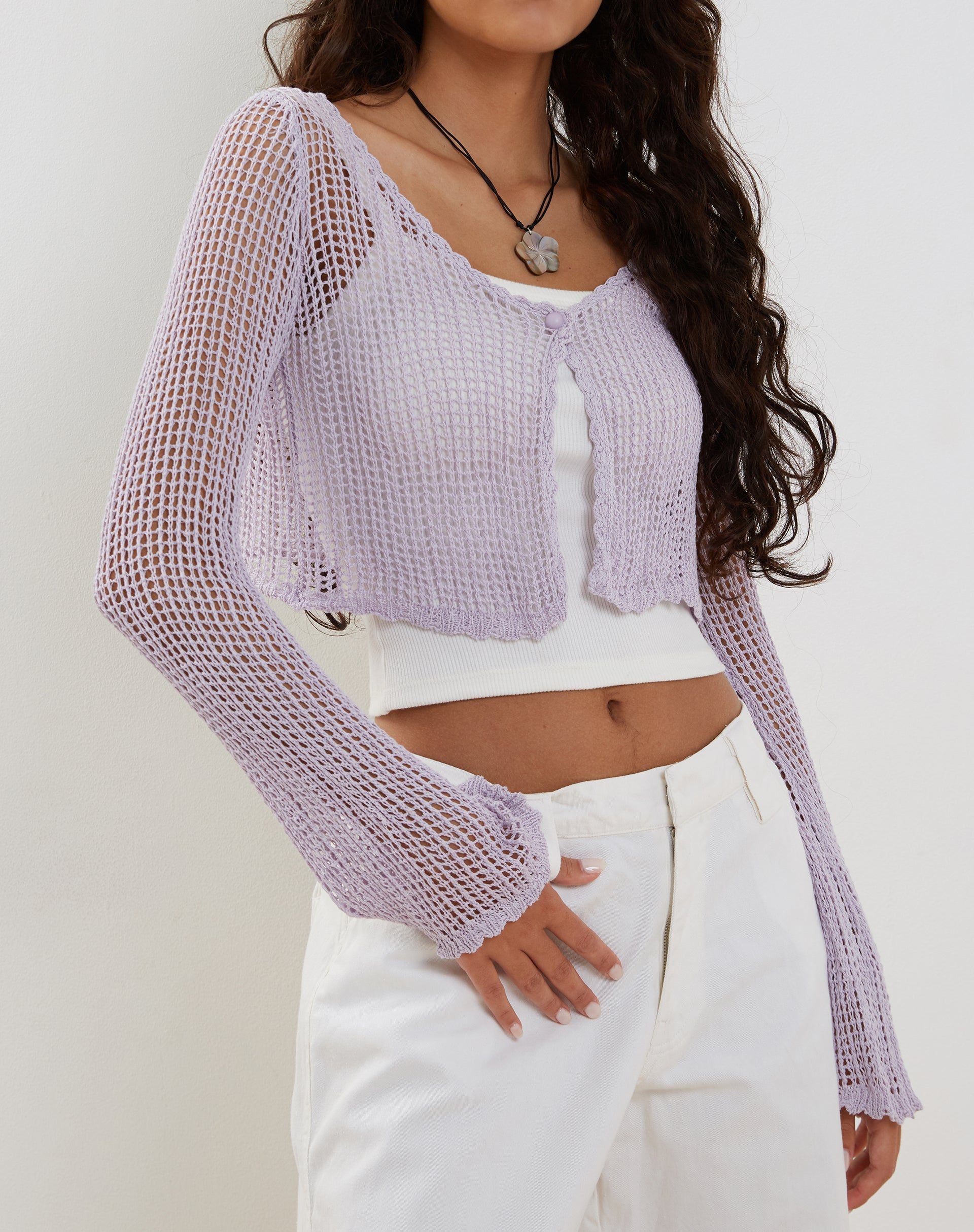 Image de Septa Cardigan en tricot croisé en lilas