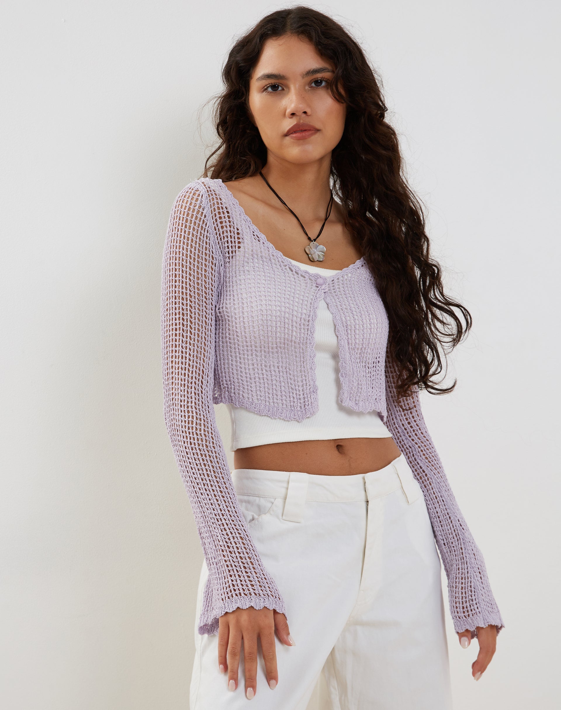 Image de Septa Cardigan en tricot croisé en lilas