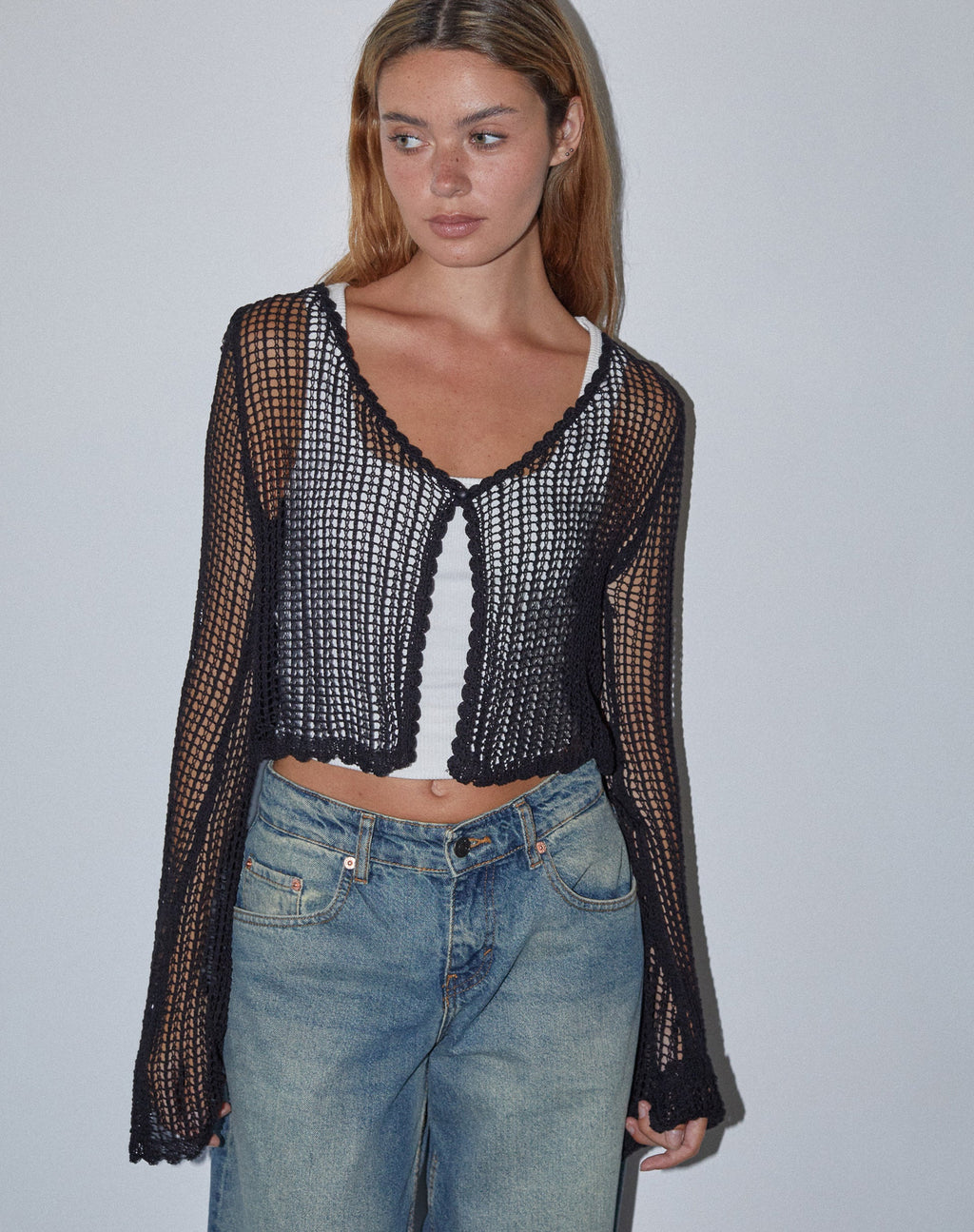 Septa - Cardigan croisé en tricot - Noir