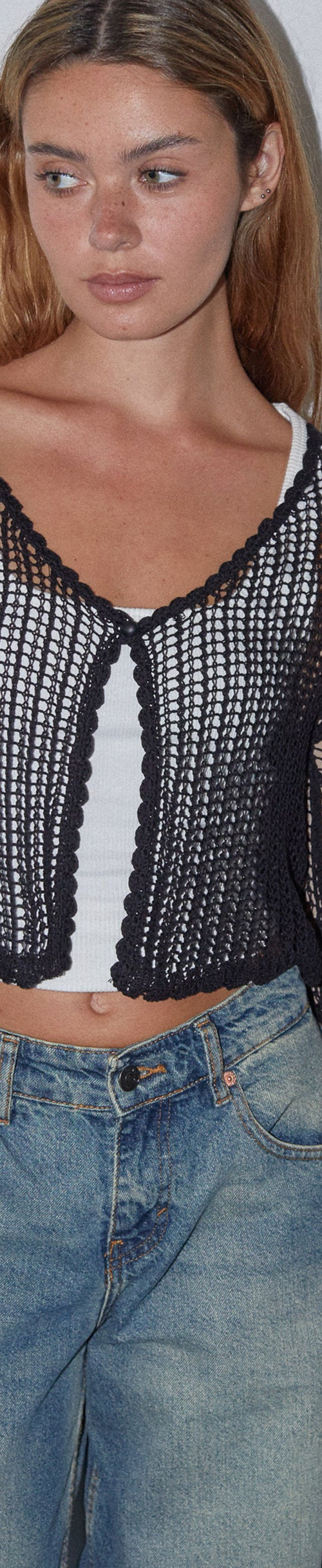Image de Septa Cardigan en tricot croisé en noir