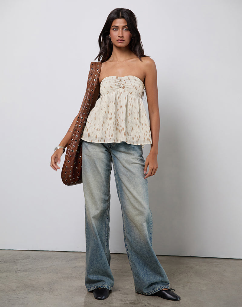 Image de Setsuko Bandeau Longline Top in Bambi Ivory