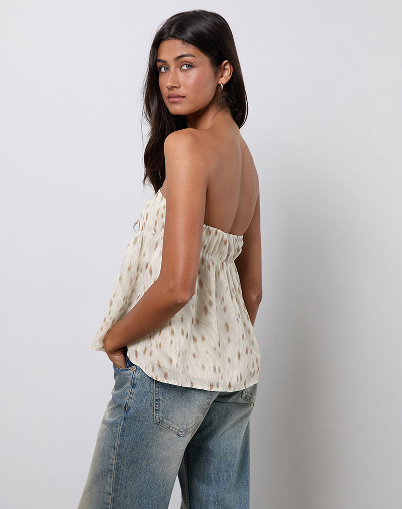 Image de Setsuko Bandeau Longline Top in Bambi Ivory