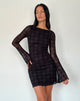 Image de Sevila Mini robe à manches longues en noir Queen of Heart Flock