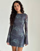 Image de Mini robe à manches longues Sevila en vert botanique délavé