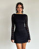 Image de Sevila Mini robe à manches longues en dentelle royale Noir