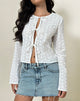 Image de Sewindu Tie Front Long Sleeve Top in Broderie Ivory