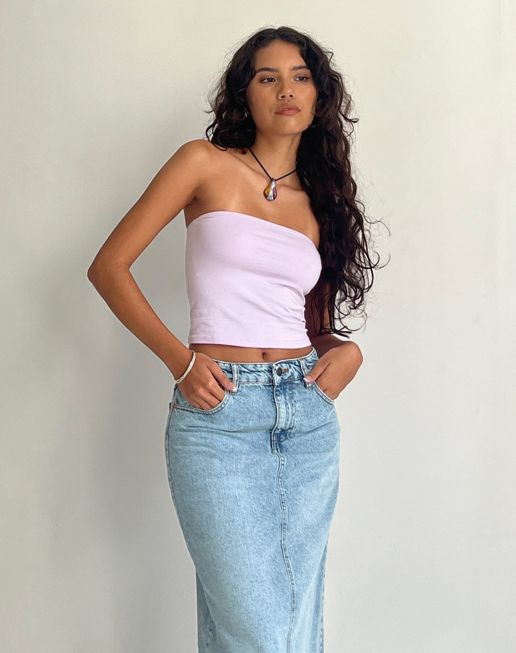 Top bandeau Shae, lilas doux