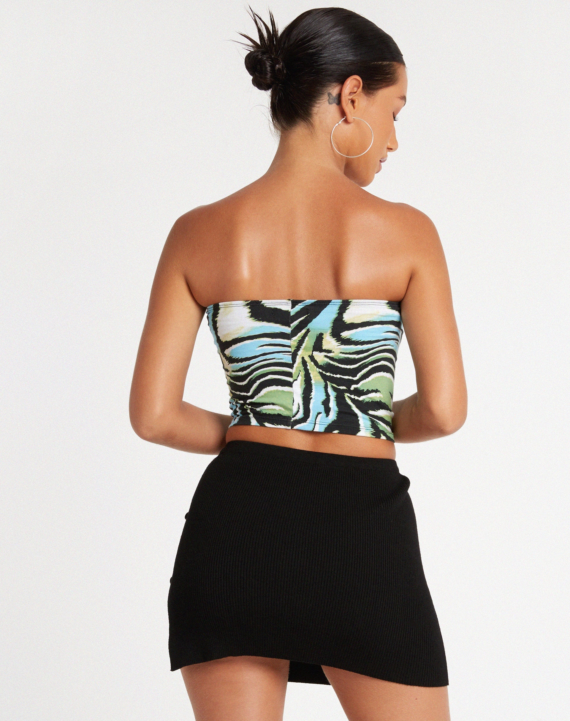 Image de Top bandeau Shae en bleu zébré warped