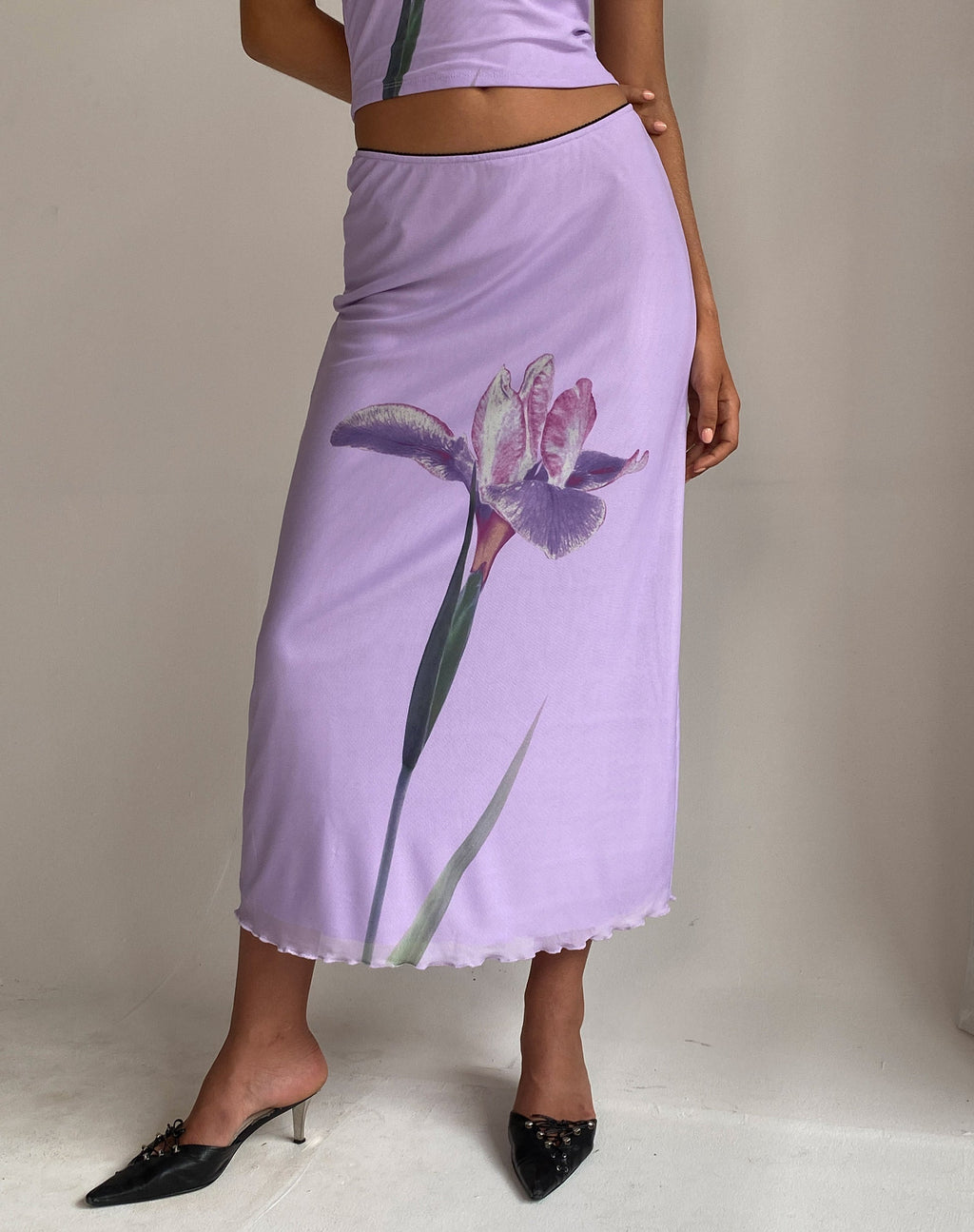 Jupe midi Lassie, lilas Placement de fleurs
