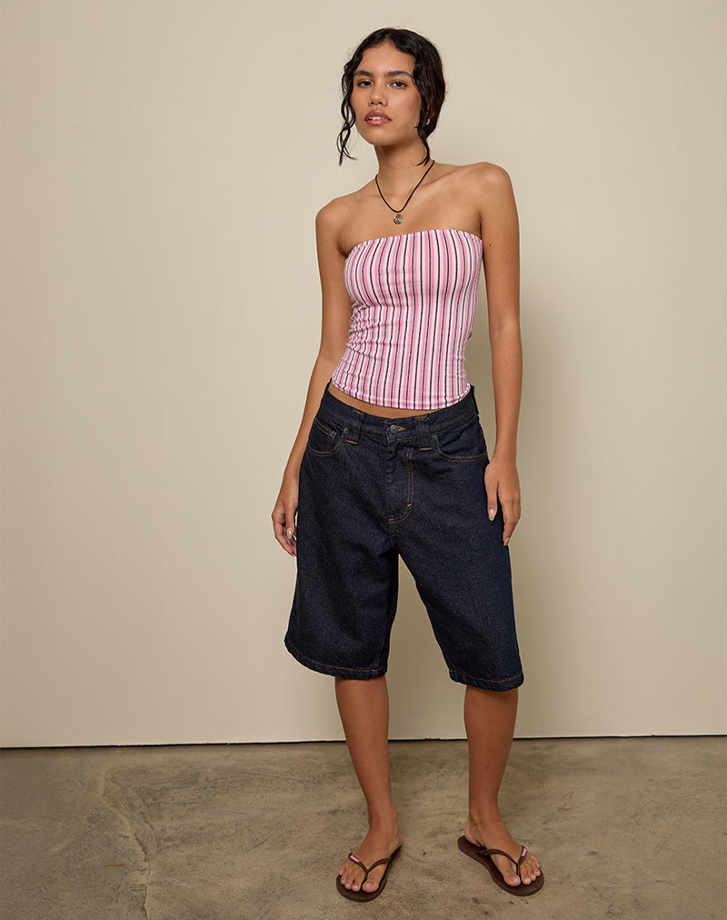 Image de Shaelo Bandeau Top in Pinstripe Pink