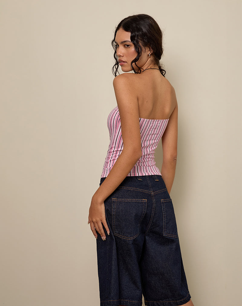 Image de Shaelo Bandeau Top in Pinstripe Pink