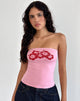 Image de Shaelo Bandeau Top in Flamingo Pink Red Hisbiscus