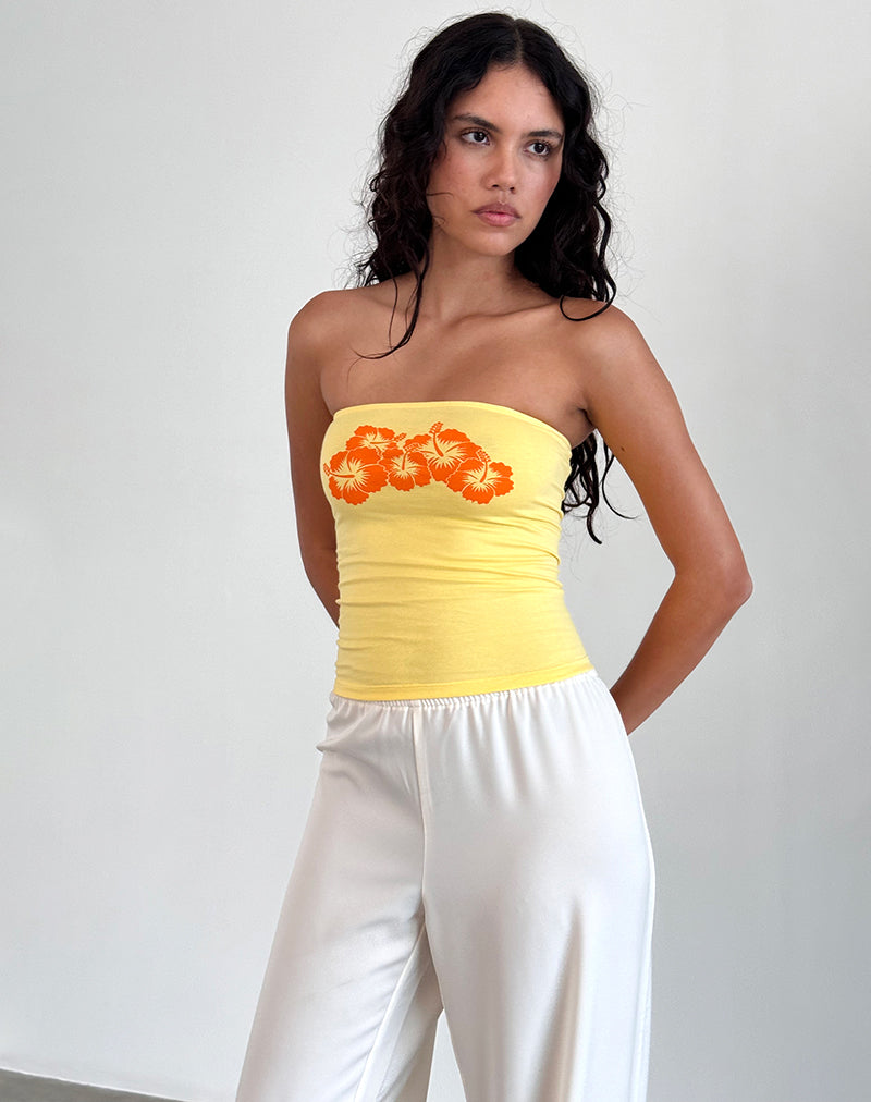 Image de Shaelo Bandeau Top in Lemonade Orange Hisbiscus