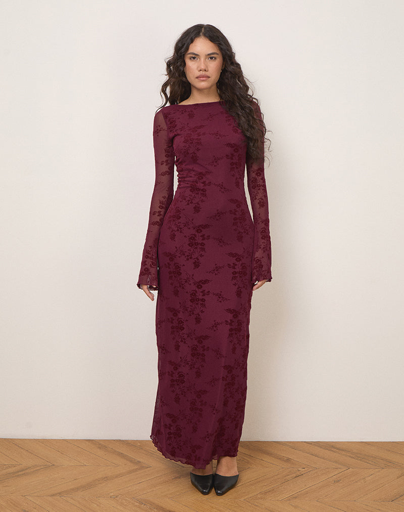 Robe Shaleed en fleur botanique marron