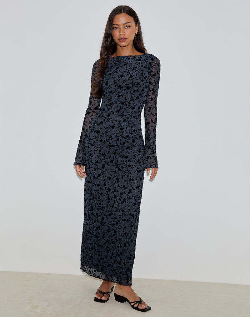 Robe longue Shaleed, Pretty Petal Flock Navy