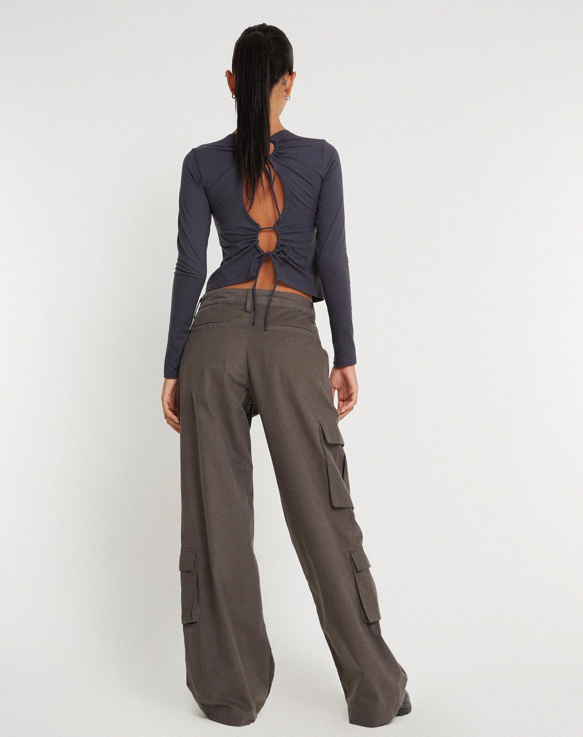 image de Shan Wide Leg Trouser in Dark Grey