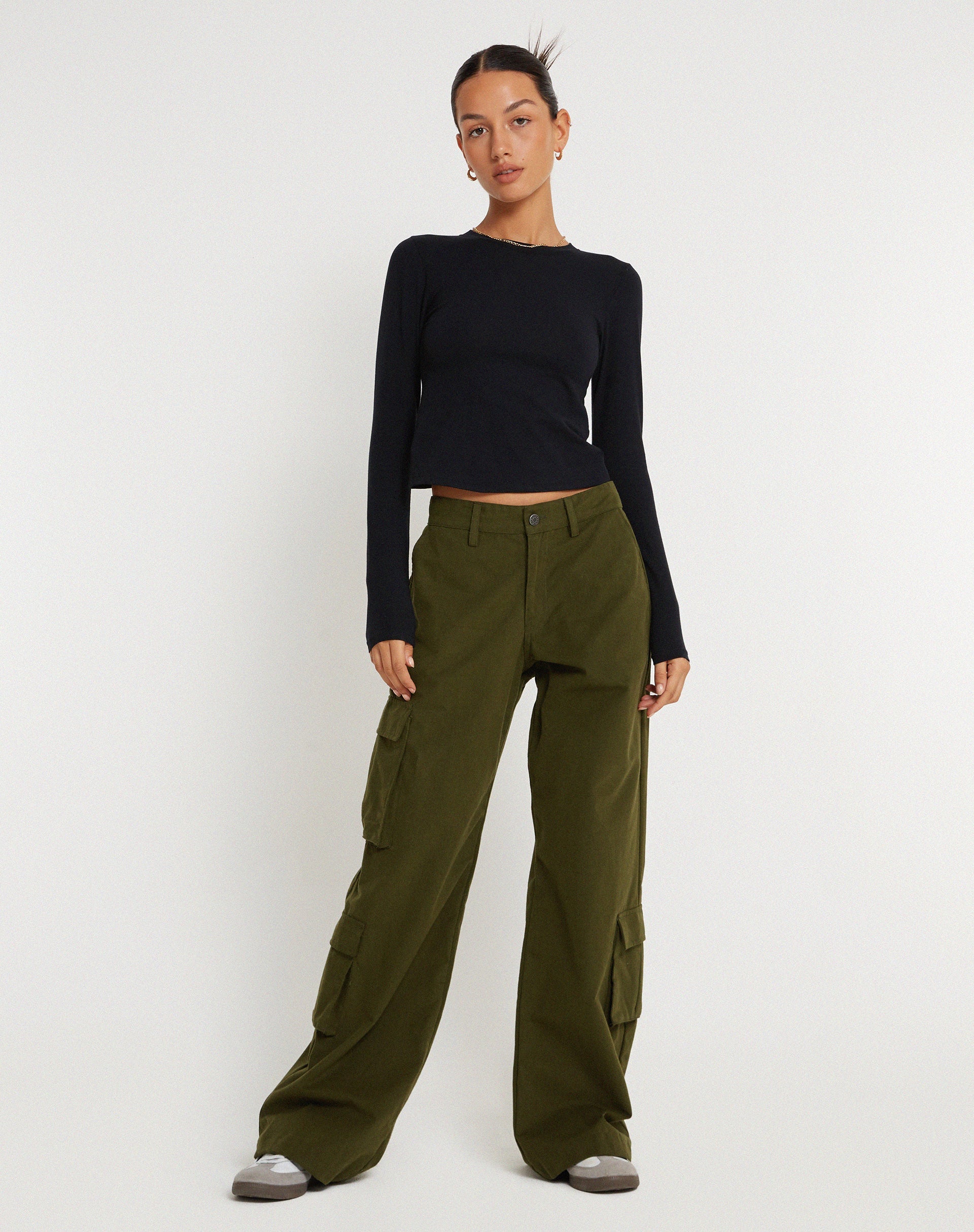 image de Shan Wide Leg Trouser in Dark Olive