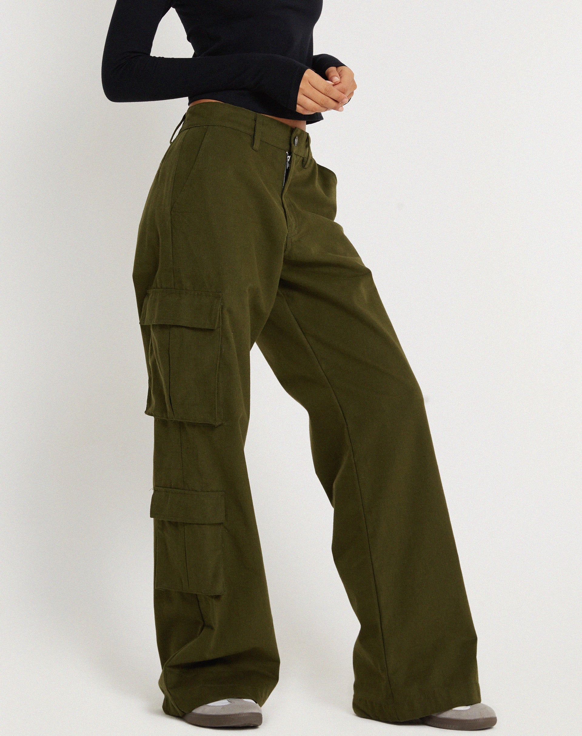 image de Shan Wide Leg Trouser in Dark Olive