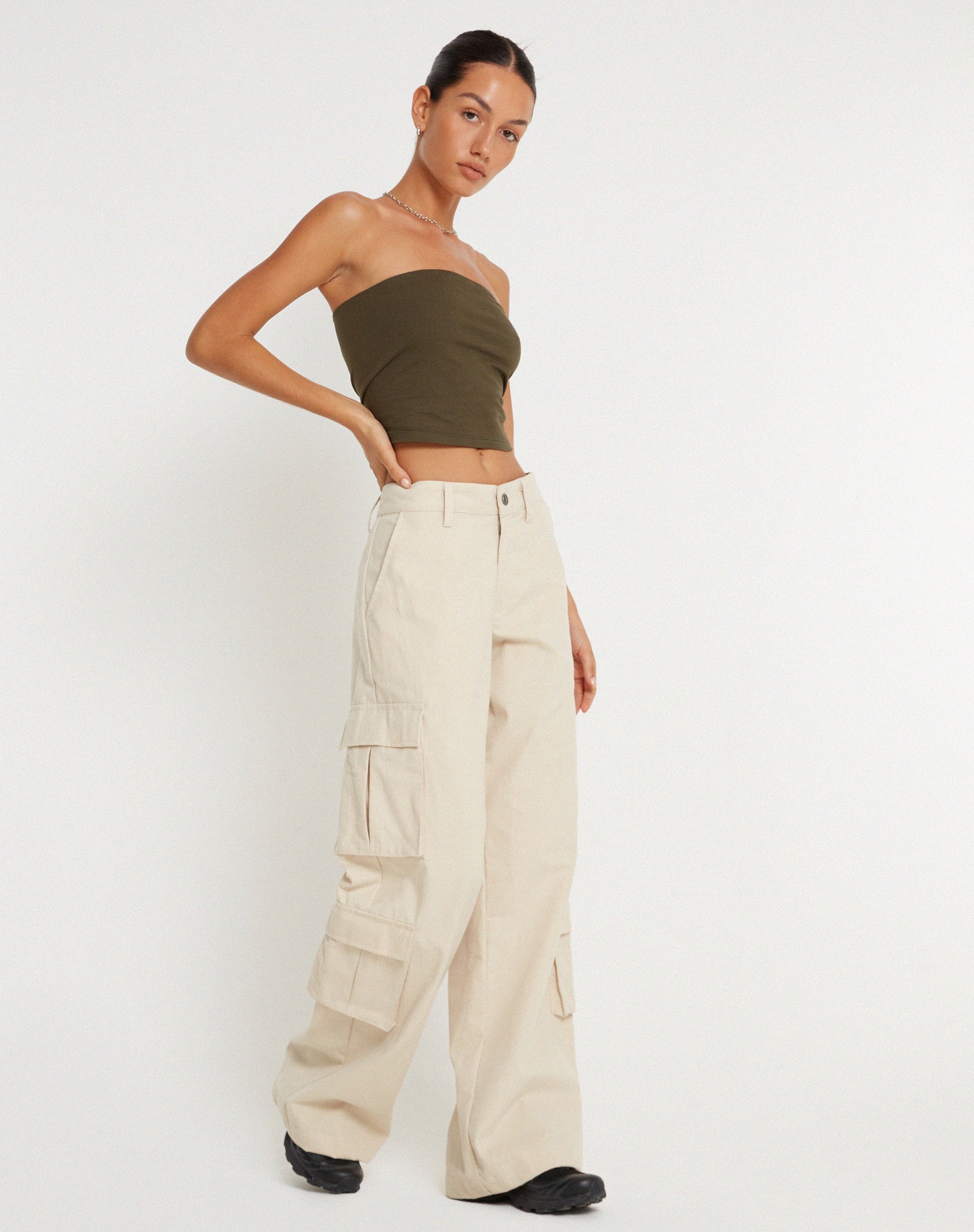 Image du pantalon à jambes larges Shan en écru