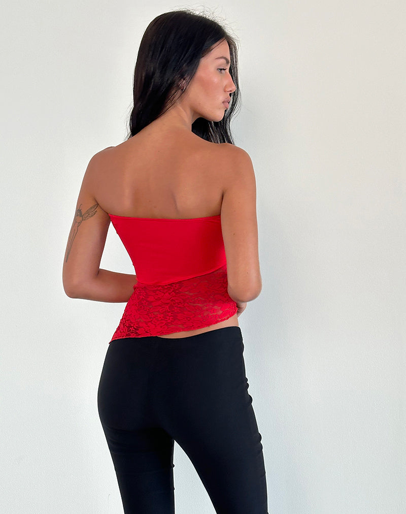 Image de Shanda Tube Top en dentelle rouge