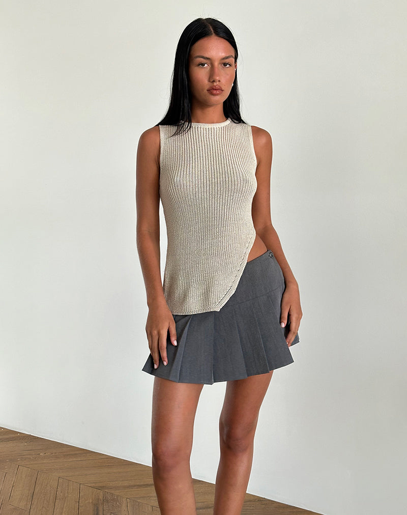 Débardeur Shartina en tricot naturel