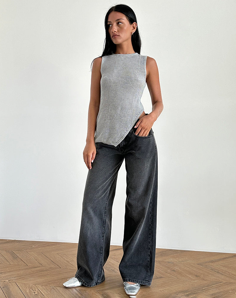Débardeur Shartina en tricot gris