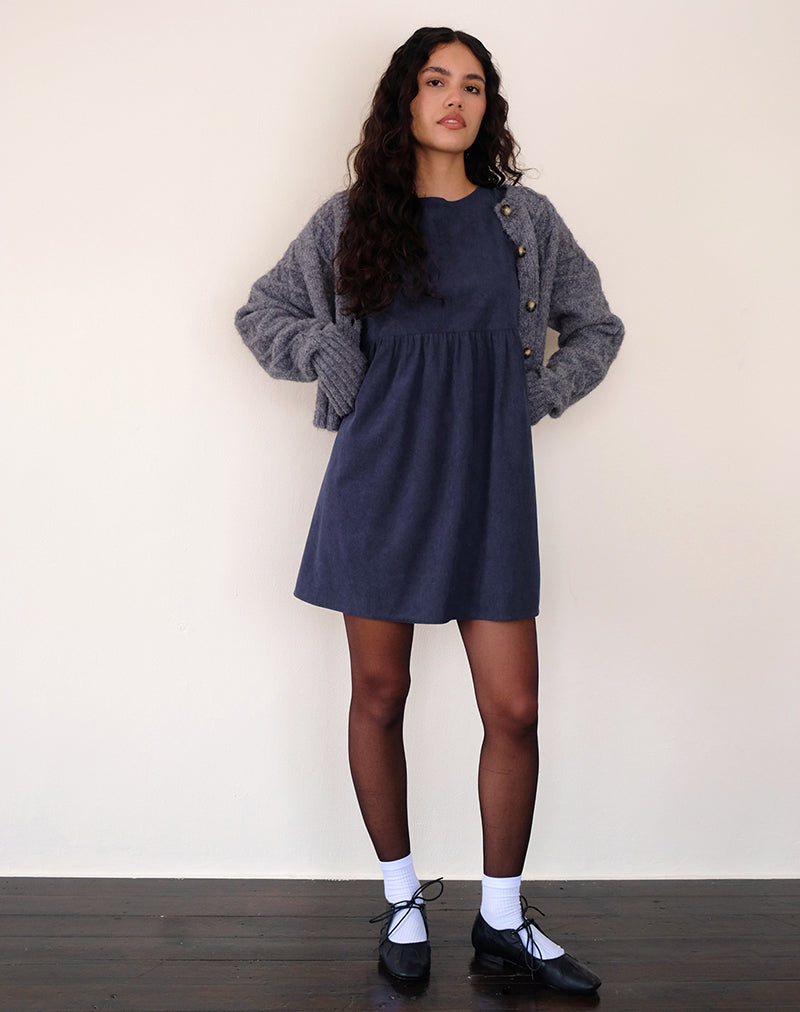 Mini robe Sheba en Babycord Ink Blue