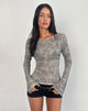 Image de Sheiza Long Sleeve Top in Sheer Mesh Grey