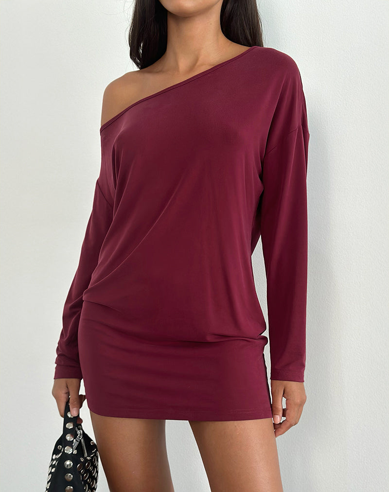 Mini robe souple Shelisa, rouge foncé