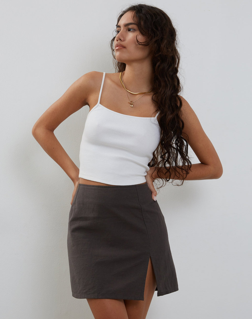 Minijupe Sheny, gris anthracite