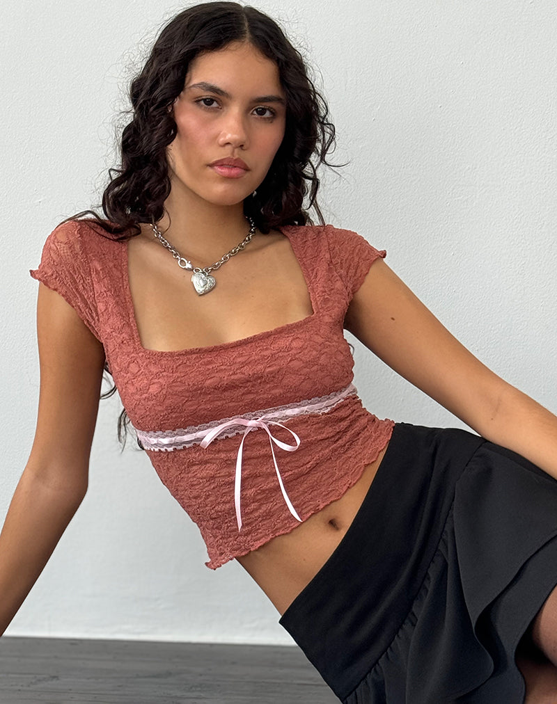 Image de Sherine Lace Top in Withered Rose