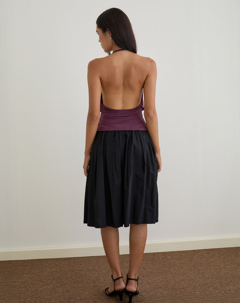 Image de Sherlyn Halter Top in Cupro Deep Purple