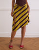 Image de la jupe midi fendue Sherry en rayures Retro Yellow