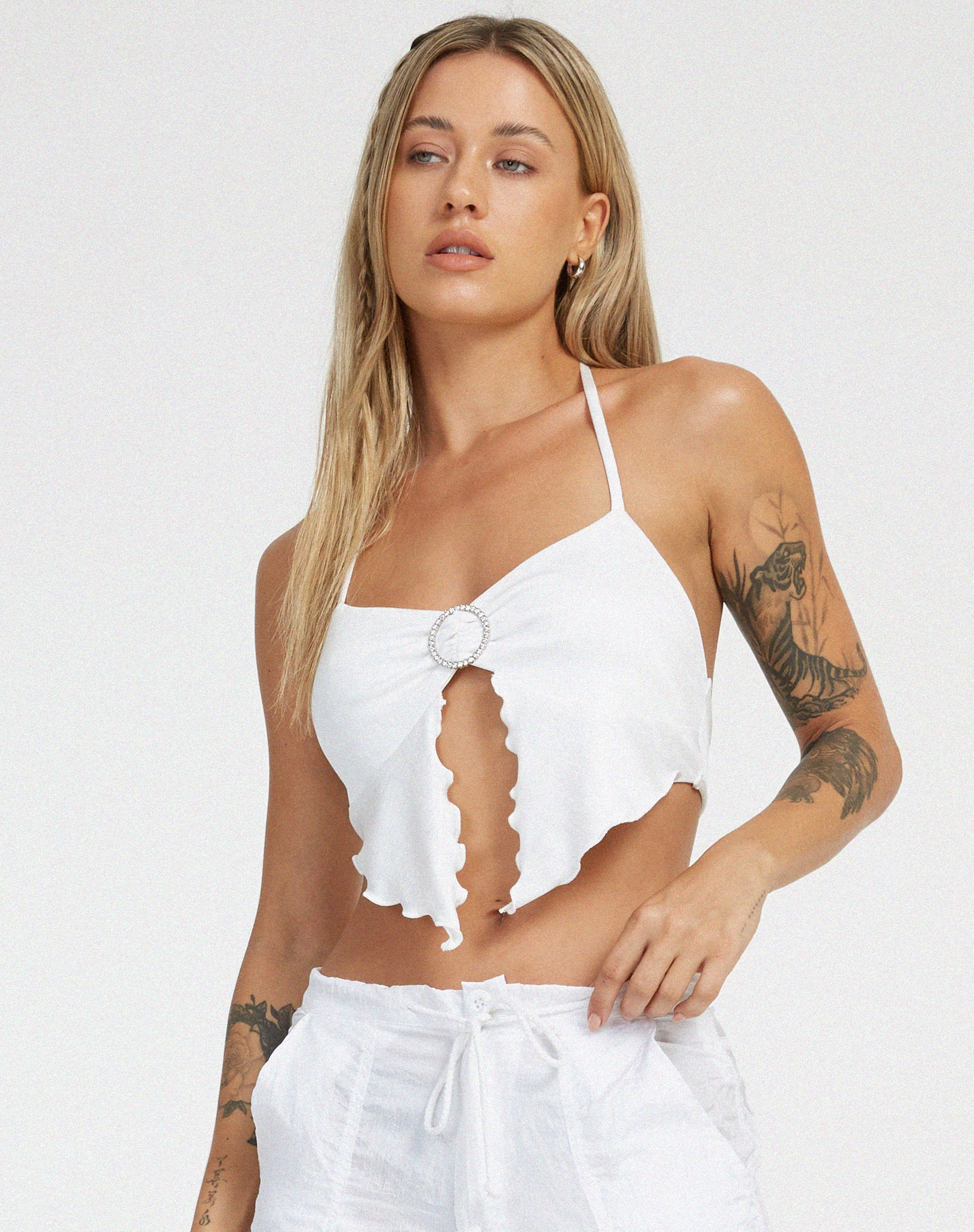 image de Shima Crop Top in White