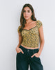 Image de Shizu Cap Sleeve Top in Mini Bloom Yellow