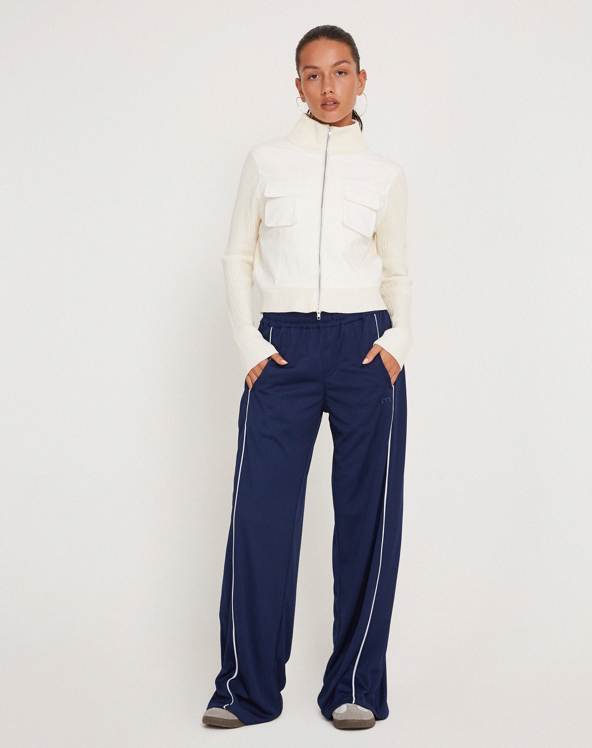 Image de Shobi Wide Leg Jogger in Navy