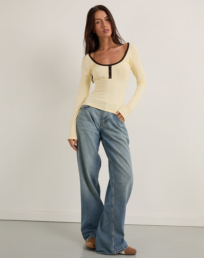 Image de Shou Top en Buttermilk avec reliure brune