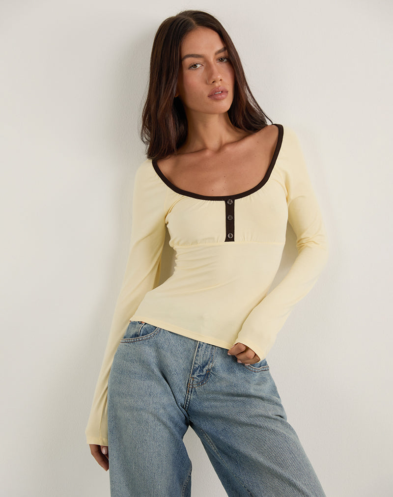 Image de Shou Top en Buttermilk avec reliure brune
