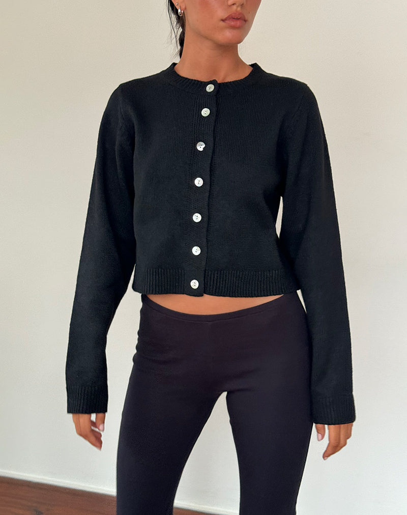 Cardigan en tricot brossé Shura en noir
